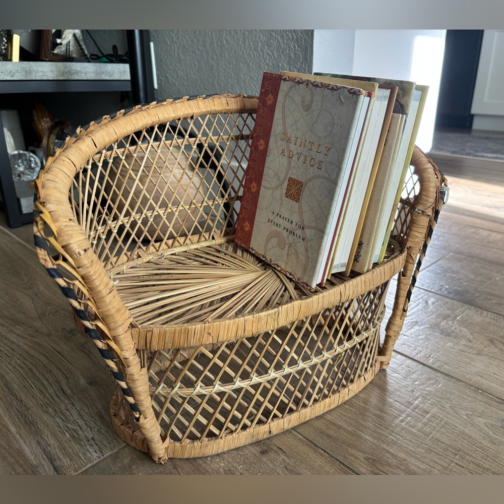 Vintage Mid Century Woven Rattan Sofa